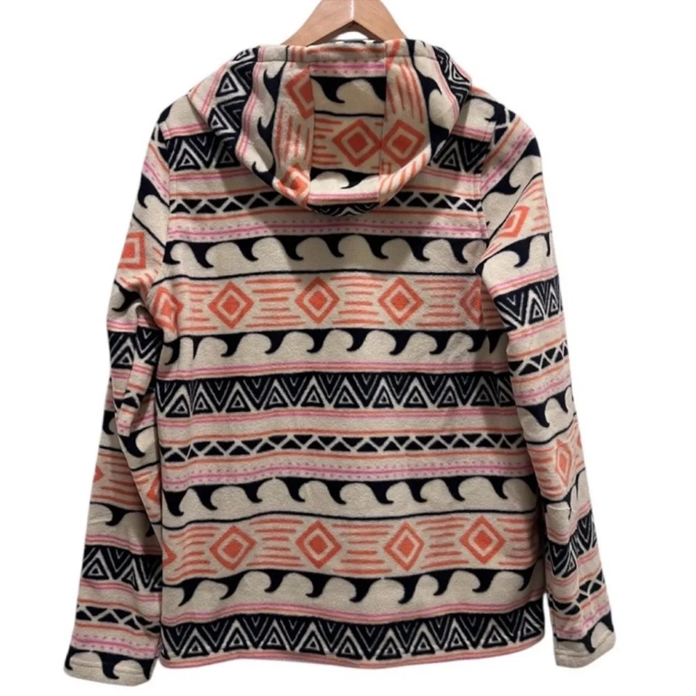 O'Neill Surf Y2K Aztec Half Zip Polar Fleece Hoodie Jacket Pullover